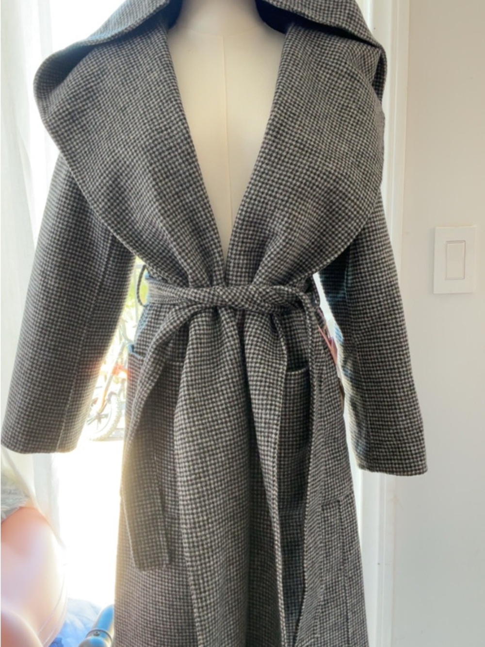 Belle & bloom Grey Hooded Wrap Robe with Belt